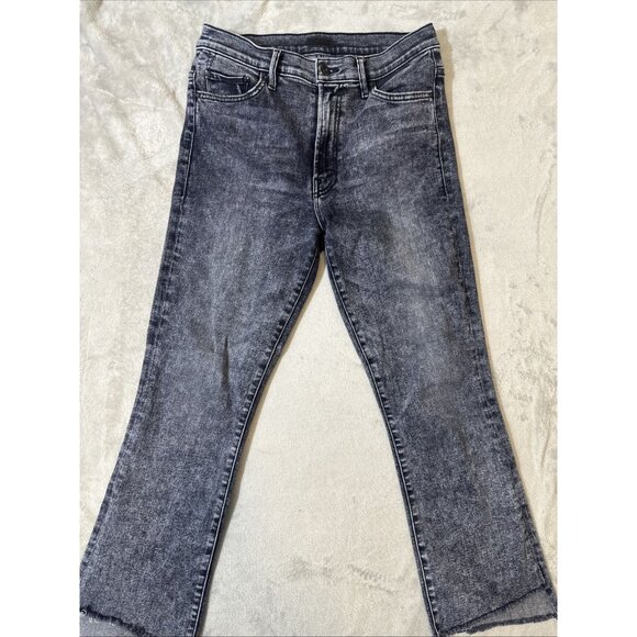 Mother The Insider Crop Step Fray Jeans Women’s Size 31 Gray Distressed Hem - Picture 3 of 11